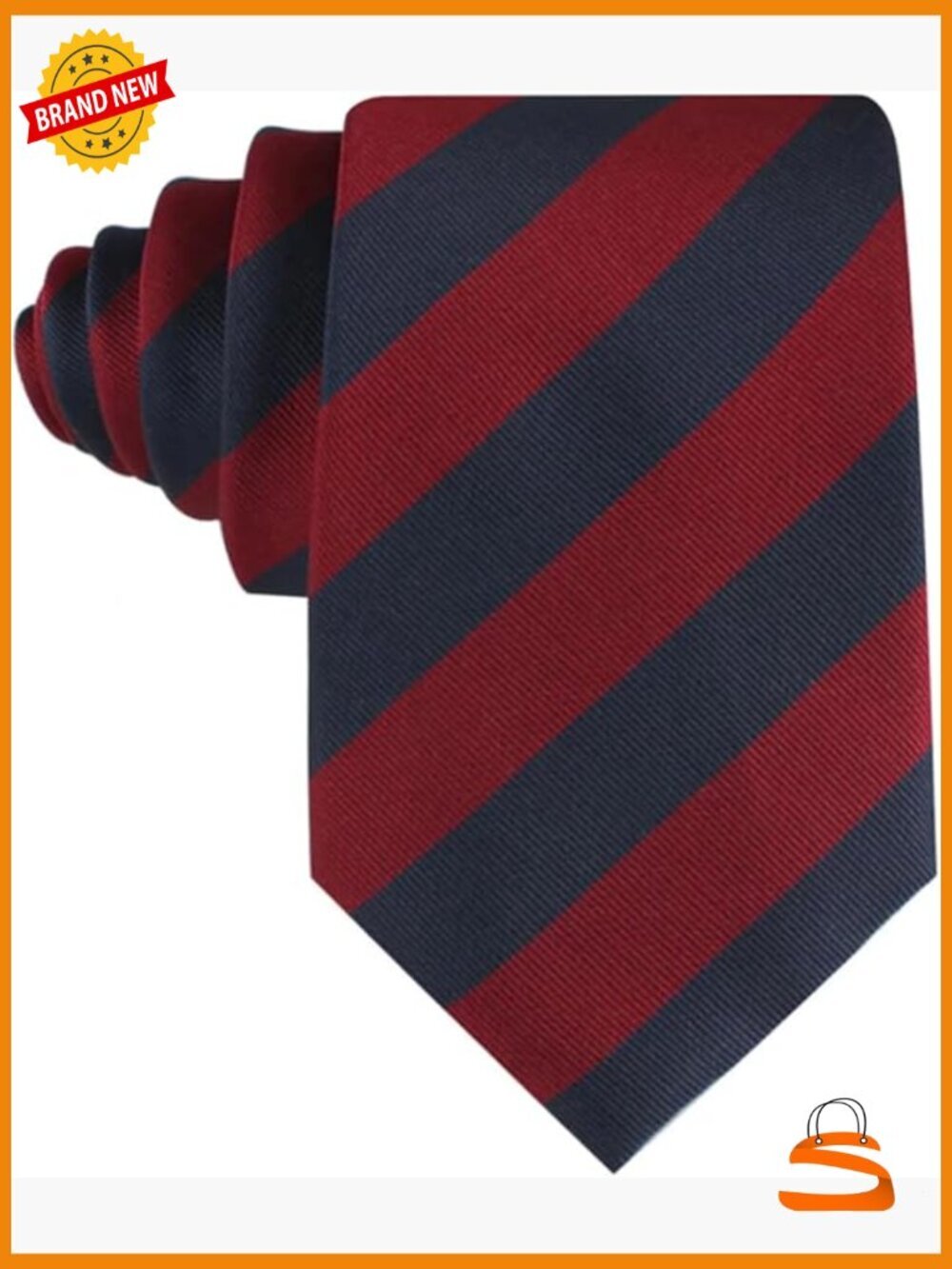 Striped Skinny Tie for Men Groomsmen Wedding Handcrafted Microfiber